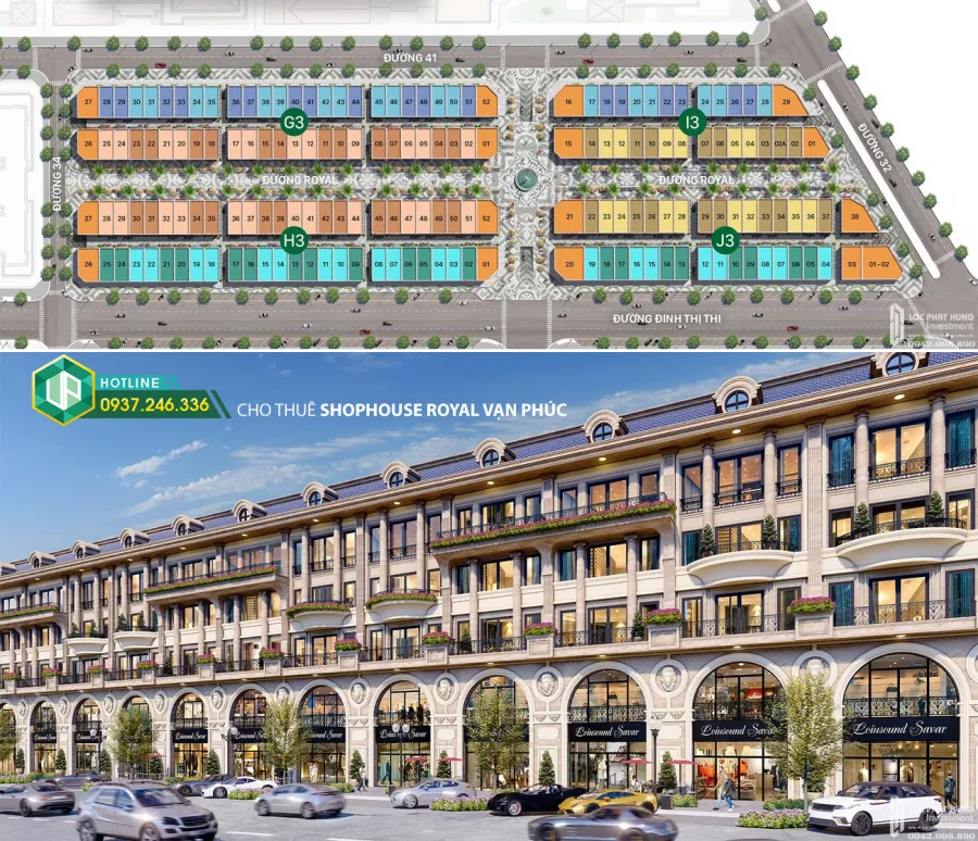 Cho thuê Shophouse Royal Vạn Phúc